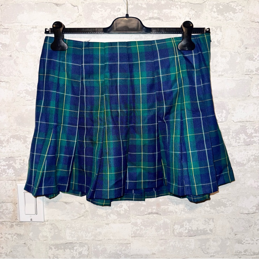 Plaid Blue and Green Women's Skirt